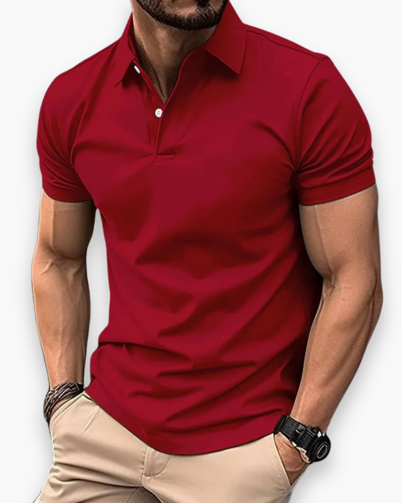Men's polo shirt featuring breathable fabric and a tight fit, perfect for versatile summer styling in a comfortable cotton blend. 6