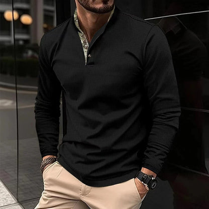 Men's polo shirt featuring a stylish colored collar, perfect for summer casual and business wear, combining comfort and versatility. 5