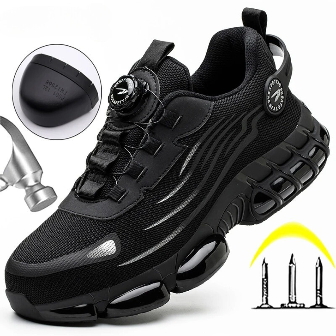 Men's safety work shoes featuring a non-slip grip and quick twist lock design, offering durability, slip resistance, comfort, and stability for all-day wear 0