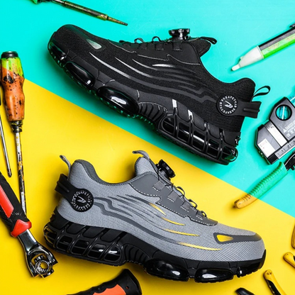 Men's safety work shoes featuring a non-slip grip and quick twist lock design, offering durability, slip resistance, comfort, and stability for all-day wear 3