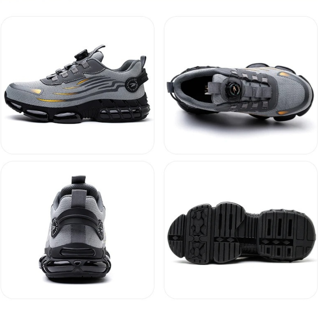 Men's safety work shoes featuring a non-slip grip and quick twist lock design, offering durability, slip resistance, comfort, and stability for all-day wear 6