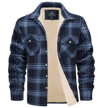 Men's Sherpa-Lined Plaid Jacket with Button-Down Front and Two Chest Pockets for Ultimate Comfort and Style 11