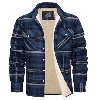 Men's Sherpa-Lined Plaid Jacket with Button-Down Front and Two Chest Pockets for Ultimate Comfort and Style 12