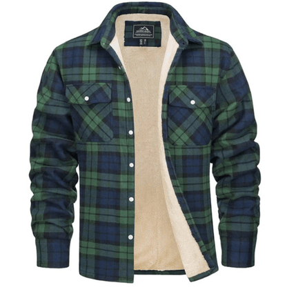 Men's Sherpa-Lined Plaid Jacket with Button-Down Front and Two Chest Pockets for Ultimate Comfort and Style 5