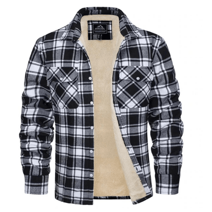 Men's Sherpa-Lined Plaid Jacket with Button-Down Front and Two Chest Pockets for Ultimate Comfort and Style 9