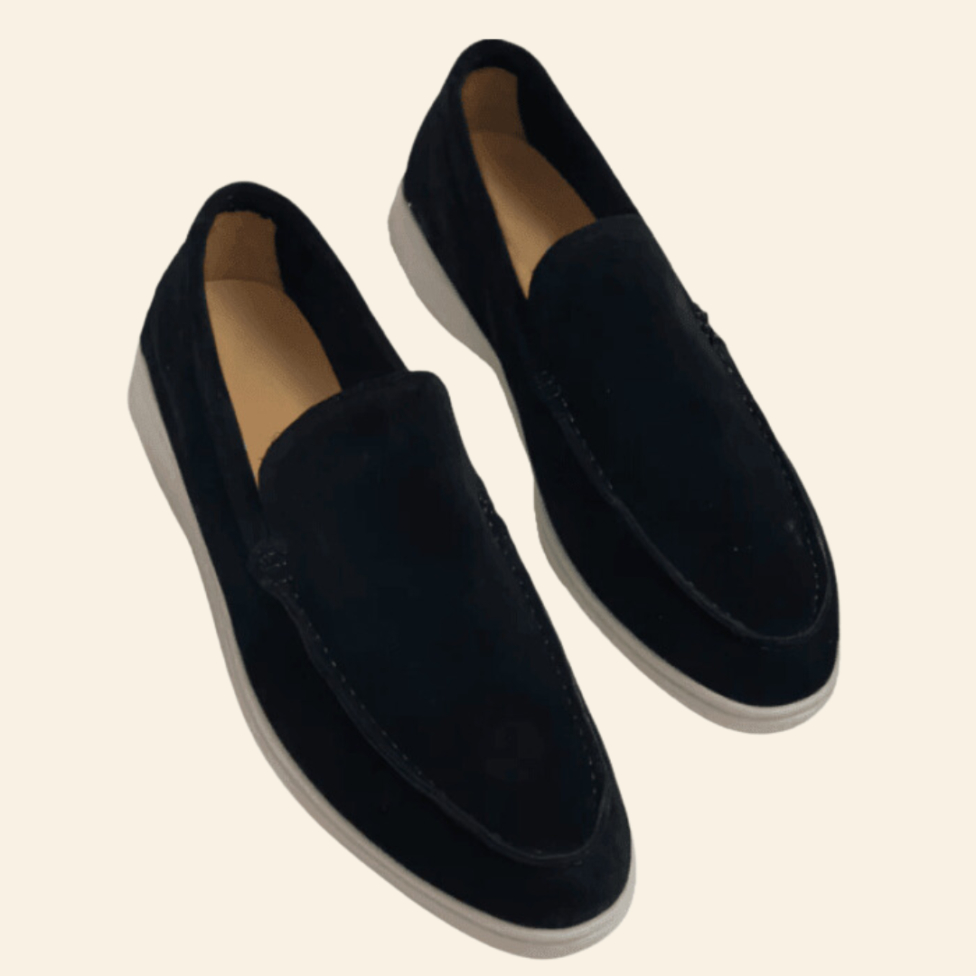 Men's brown suede loafers featuring a comfortable fit and classic design, ideal for both casual and formal wear, slip-on style for easy wear. 3