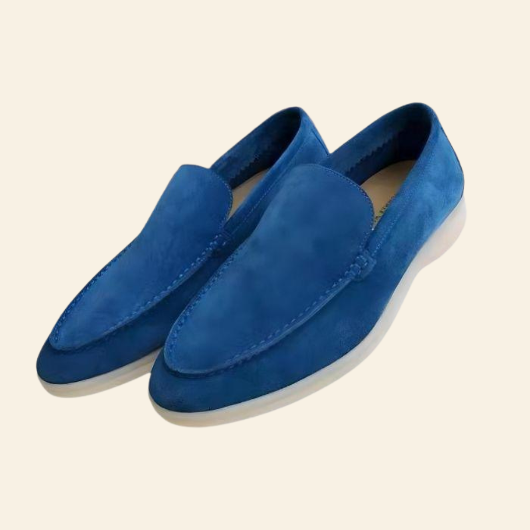 Men's brown suede loafers featuring a comfortable fit and classic design, ideal for both casual and formal wear, slip-on style for easy wear. 5