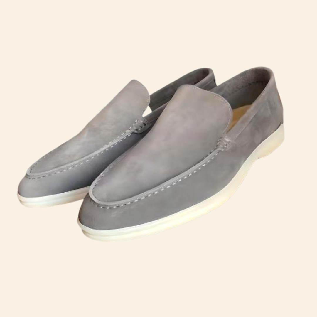 Men's brown suede loafers featuring a comfortable fit and classic design, ideal for both casual and formal wear, slip-on style for easy wear. 7