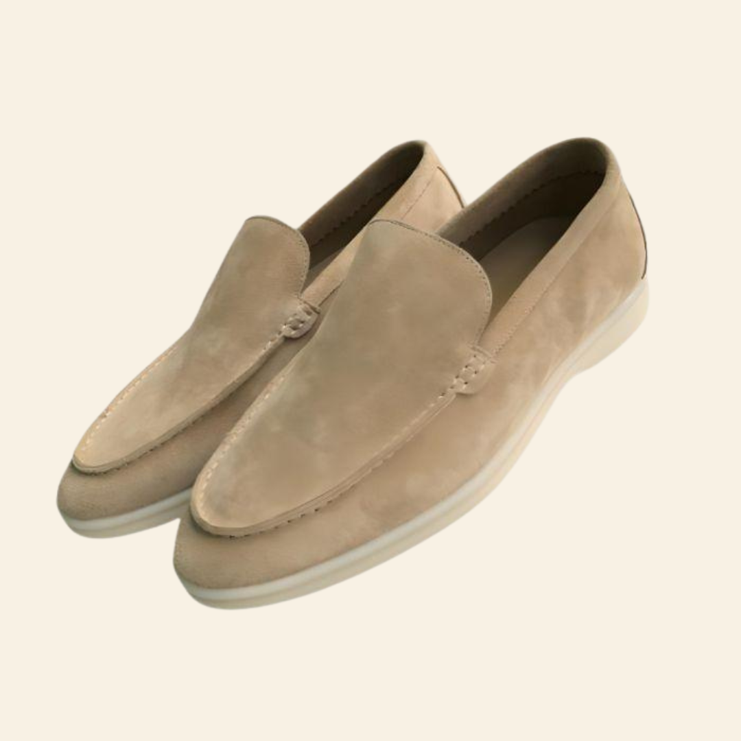 Men's brown suede loafers featuring a comfortable fit and classic design, ideal for both casual and formal wear, slip-on style for easy wear. 8
