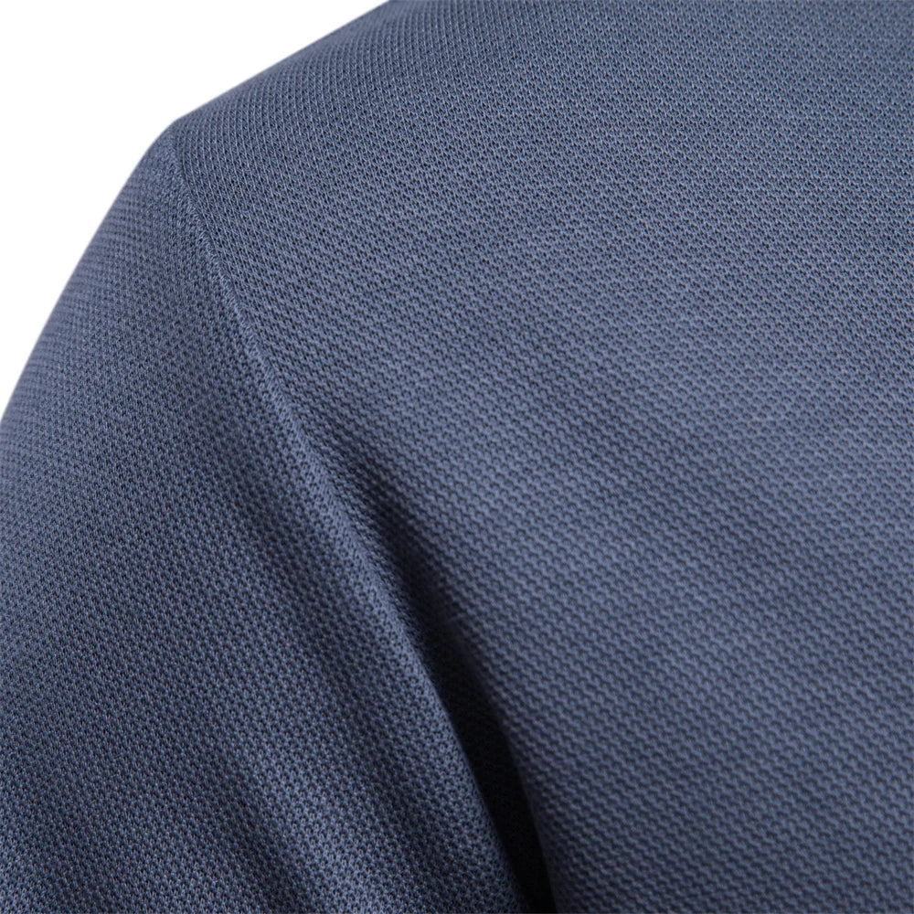 Men's sweater made from soft knit fabric, featuring a modern classic design in an elegant neutral color, ideal for versatile styling in any wardrobe. 4