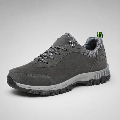 Men's water-resistant hiking shoes featuring a slip-resistant sole, designed for outdoor trails with lightweight comfort and durability. 0
