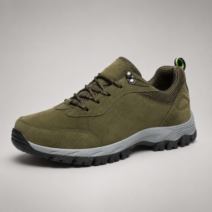 Men's water-resistant hiking shoes featuring a slip-resistant sole, designed for outdoor trails with lightweight comfort and durability. 1
