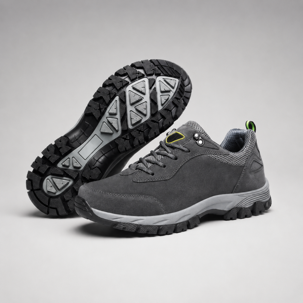 Men's water-resistant hiking shoes featuring a slip-resistant sole, designed for outdoor trails with lightweight comfort and durability. 3