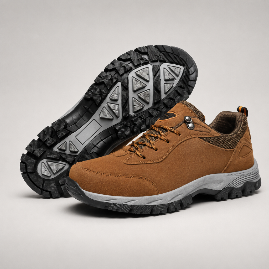 Men's water-resistant hiking shoes featuring a slip-resistant sole, designed for outdoor trails with lightweight comfort and durability. 5