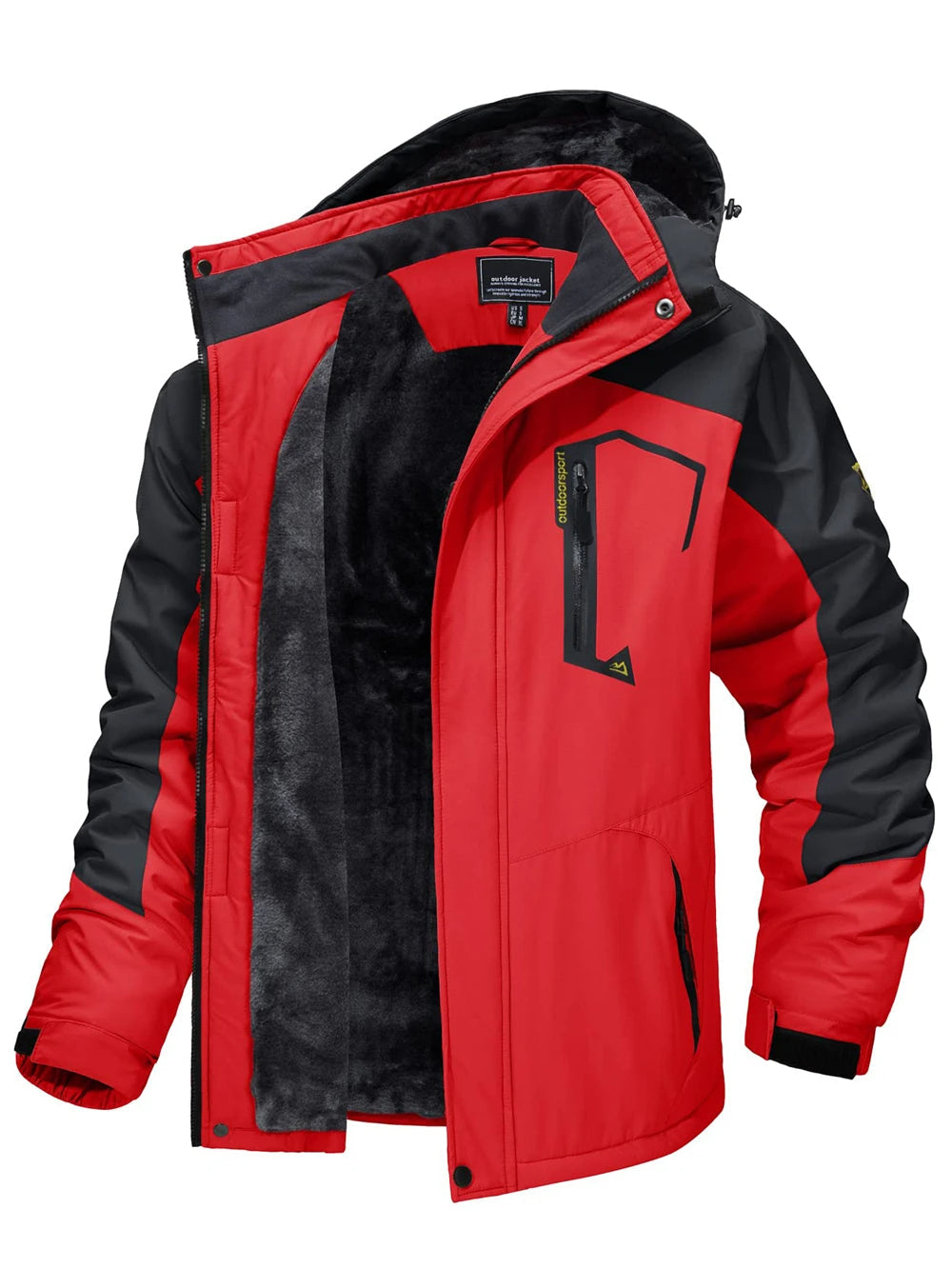 Men's waterproof parka featuring a cozy fleece lining and a detachable hood, designed for warmth and comfort during outdoor activities in winter. 8