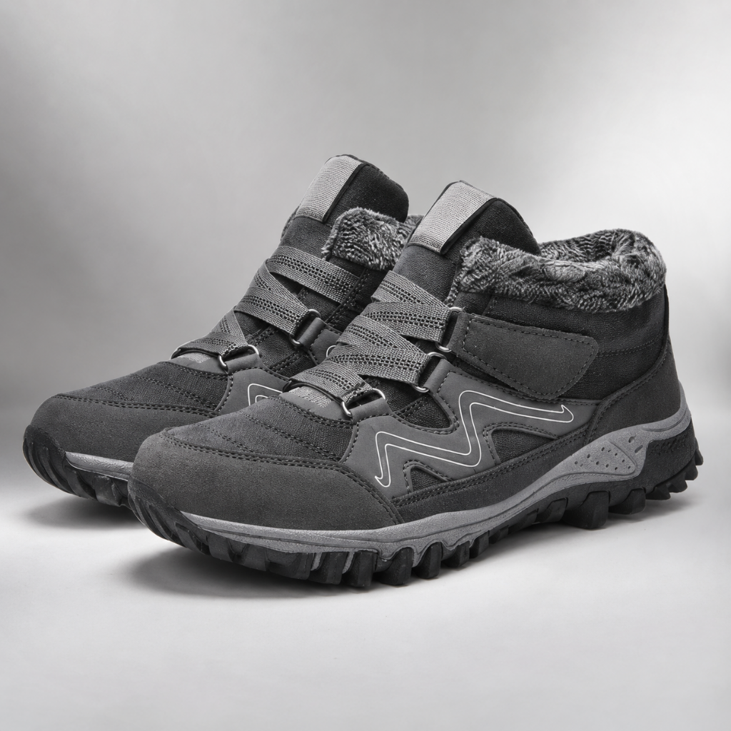 Men's waterproof winter snow boots featuring insulated comfort and a secure strap design, perfect for outdoor activities and casual wear. 0