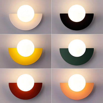Mid-Century LED Wall Lamp featuring a stylish half-circle design, available in versatile color options to enhance any modern decor. 2