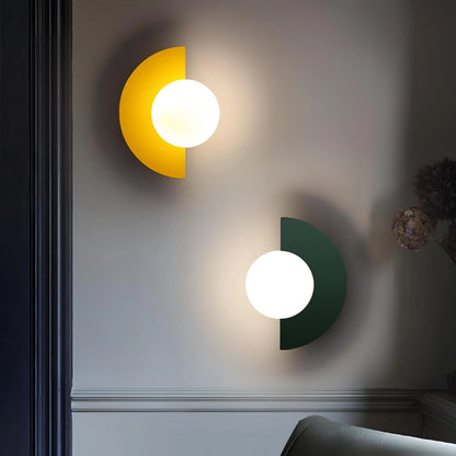 Mid-Century LED Wall Lamp featuring a stylish half-circle design, available in versatile color options to enhance any modern decor. 3