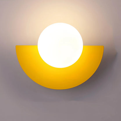 Mid-Century LED Wall Lamp featuring a stylish half-circle design, available in versatile color options to enhance any modern decor. 4