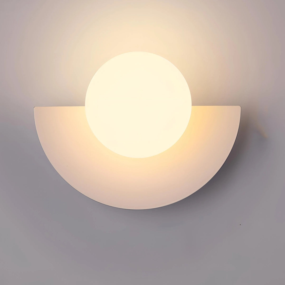 Mid-Century LED Wall Lamp featuring a stylish half-circle design, available in versatile color options to enhance any modern decor. 6