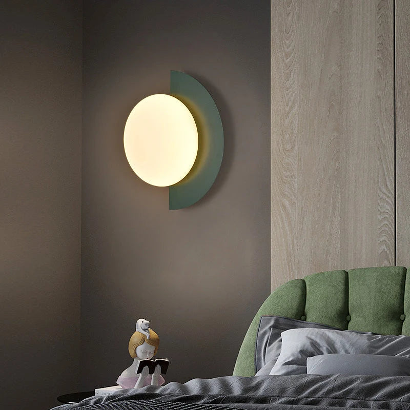 Mid-Century LED Wall Lamp featuring a stylish half-circle design, available in versatile color options to enhance any modern decor. 9