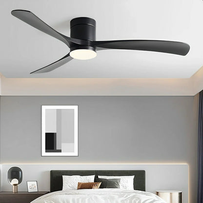 Modern ceiling fan featuring a sleek flush mount design, integrated LED light, and 6-speed reversible motor for whisper-quiet operation, perfect for enhancing home 5