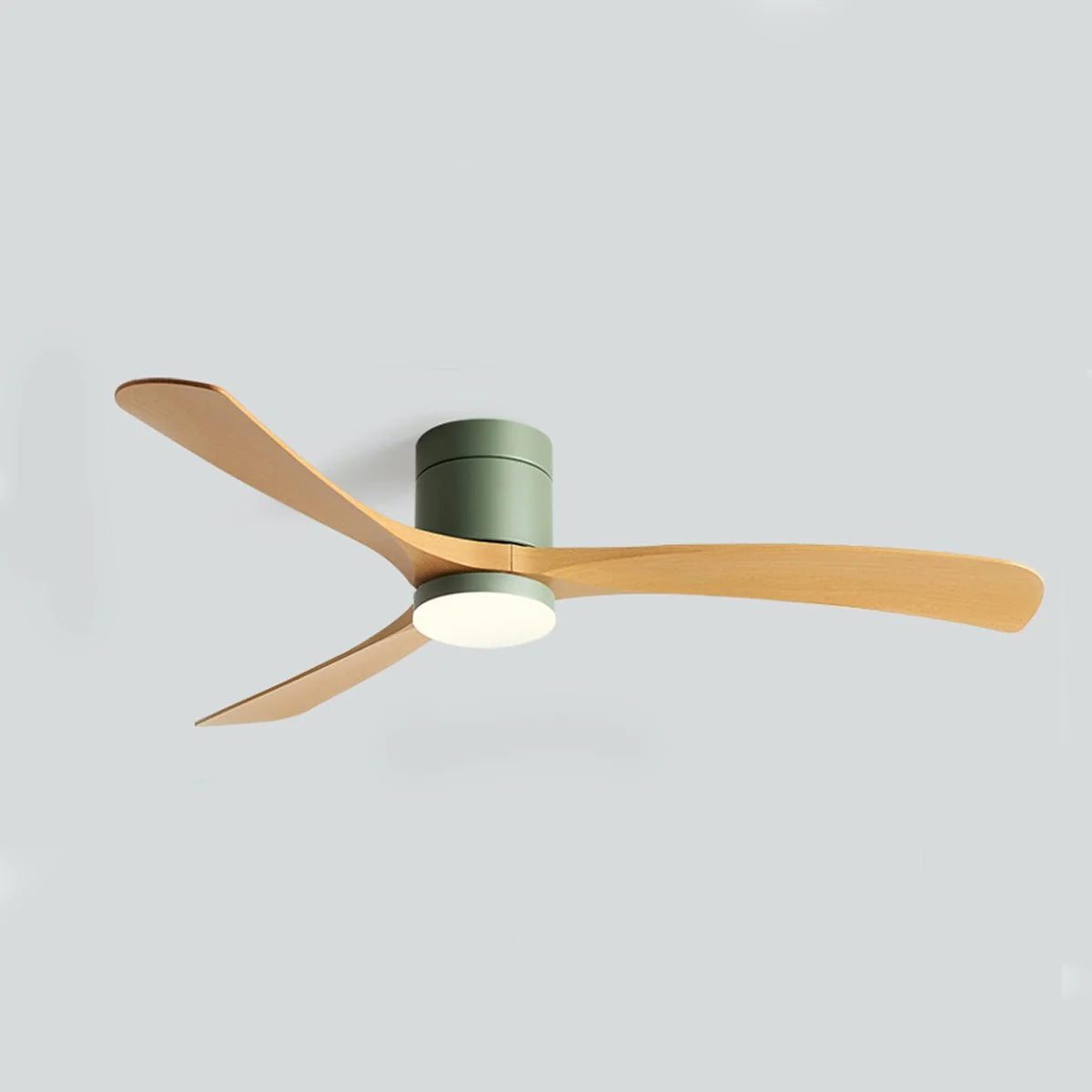 Modern ceiling fan featuring a sleek flush mount design, integrated LED light, and 6-speed reversible motor for whisper-quiet operation, perfect for enhancing home 7