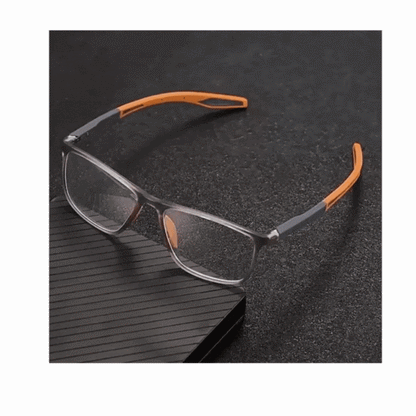 Multifocal reading glasses featuring a lightweight polycarbonate frame, designed for clear vision at all distances, perfect for reading and everyday use. 8