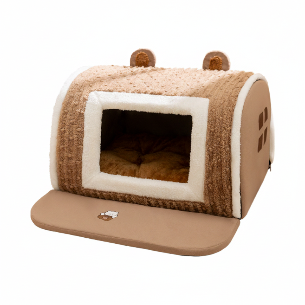 Orthopedic dog bed featuring a removable washable cover and bolster sides, designed for large pets to provide ultimate comfort and support. 0