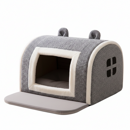 Orthopedic dog bed featuring a removable washable cover and bolster sides, designed for large pets to provide ultimate comfort and support. 1