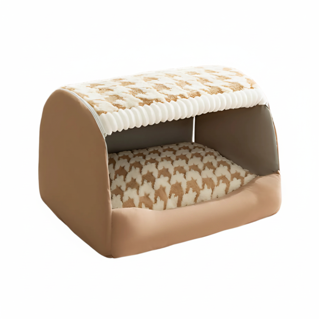 Orthopedic dog bed featuring a removable washable cover and bolster sides, designed for large pets to provide ultimate comfort and support. 2