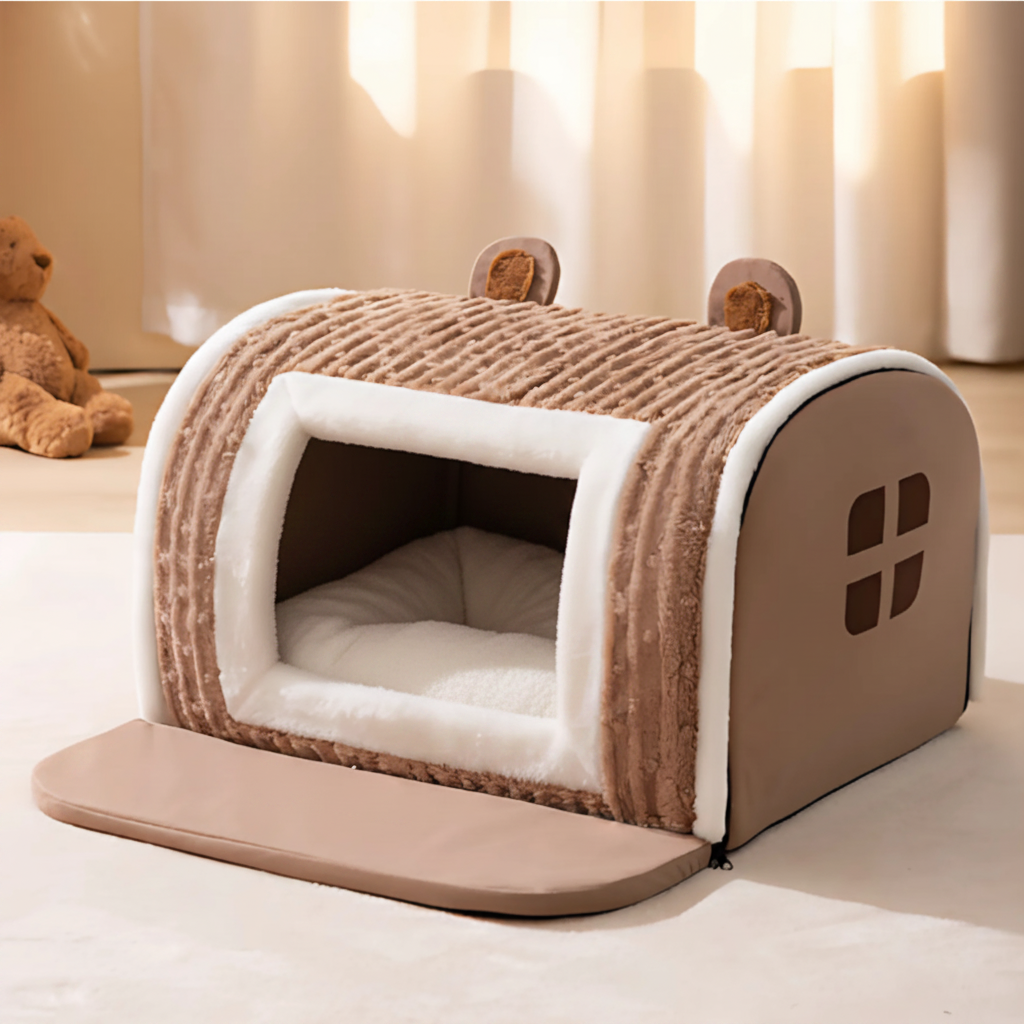 Orthopedic dog bed featuring a removable washable cover and bolster sides, designed for large pets to provide ultimate comfort and support. 4