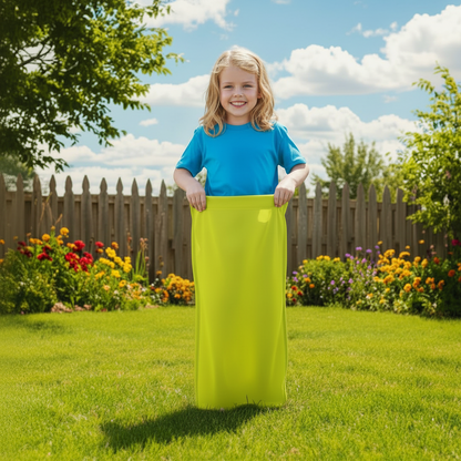 Outdoor family game featuring stretchy trousers and colorful catching balls, perfect for active group entertainment and fun outdoor activities. 2