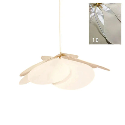 Elegant Petal Pendant Light featuring a floral design in a gold frame, customizable hanging height, and available in various sizes and colors, perfect for enhancing any 10