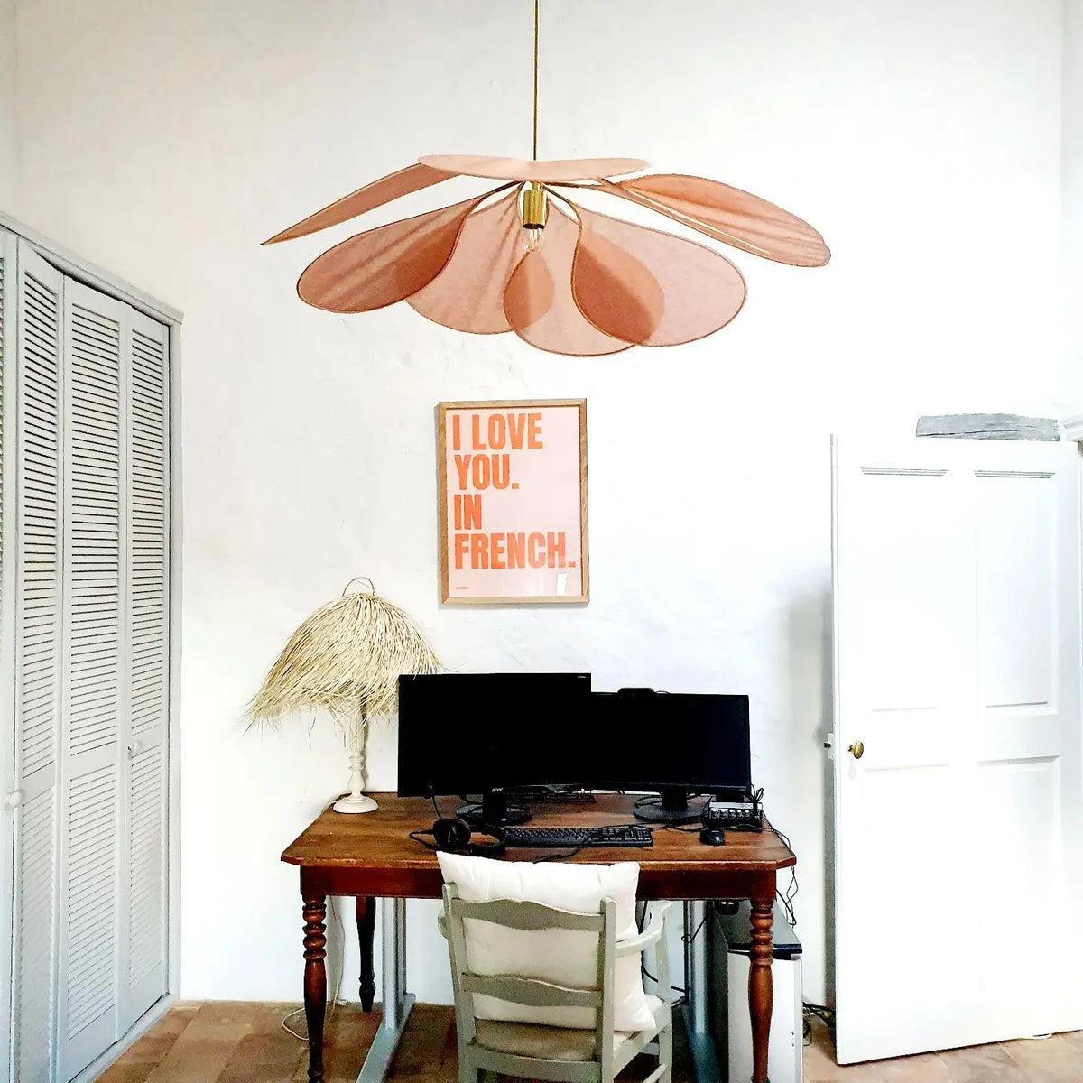 Elegant Petal Pendant Light featuring a floral design in a gold frame, customizable hanging height, and available in various sizes and colors, perfect for enhancing any 8