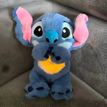 Plush sleep aid toy designed for children, featuring a calming breathing light and soothing sounds, perfect for providing soft huggable comfort at bedtime. 0