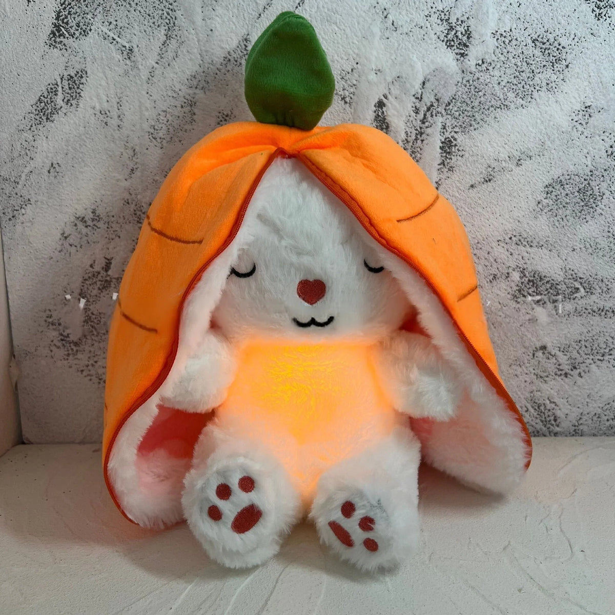 Plush sleep aid toy designed for children, featuring a calming breathing light and soothing sounds, perfect for providing soft huggable comfort at bedtime. 6