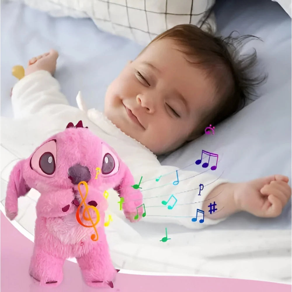Plush sleep aid toy designed for children, featuring a calming breathing light and soothing sounds, perfect for providing soft huggable comfort at bedtime. 7