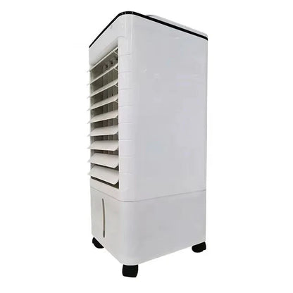 Portable air cooler with humidifier and purifier, featuring a sleek design and three-in-one functionality, ideal for home and office use, providing efficient evaporative 4