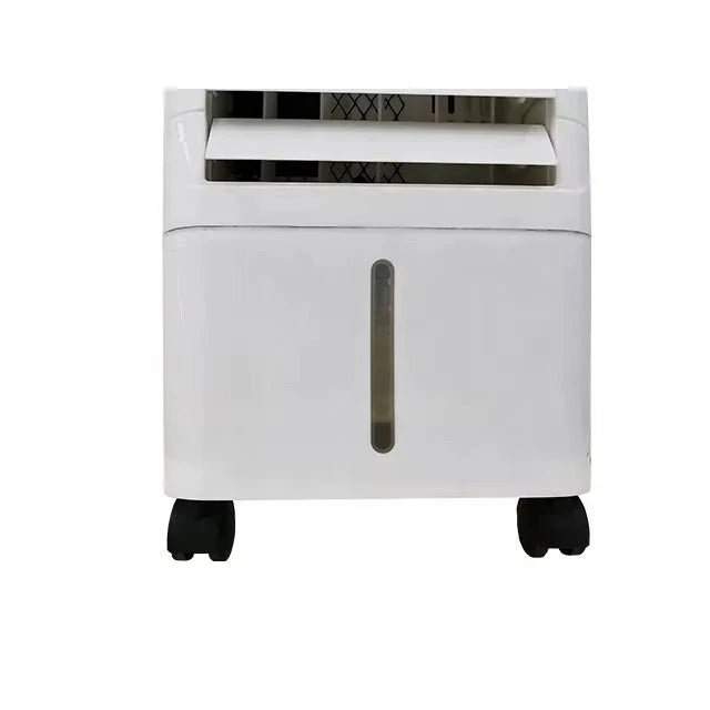 Portable air cooler with humidifier and purifier, featuring a sleek design and three-in-one functionality, ideal for home and office use, providing efficient evaporative 5