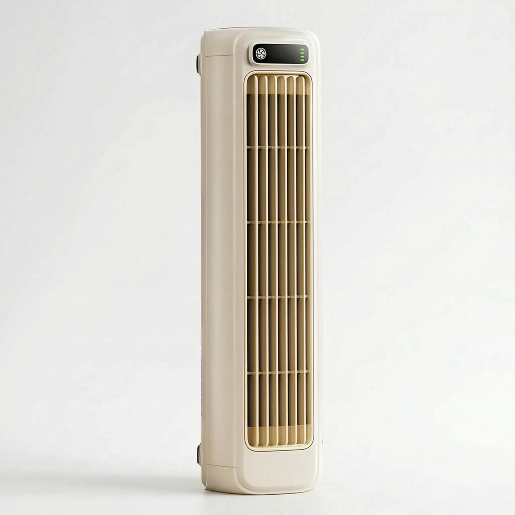 Portable air cooler with a rechargeable battery in a compact bladeless design, featuring a sleek grey finish and capable of providing up to 12 hours of cooling 9
