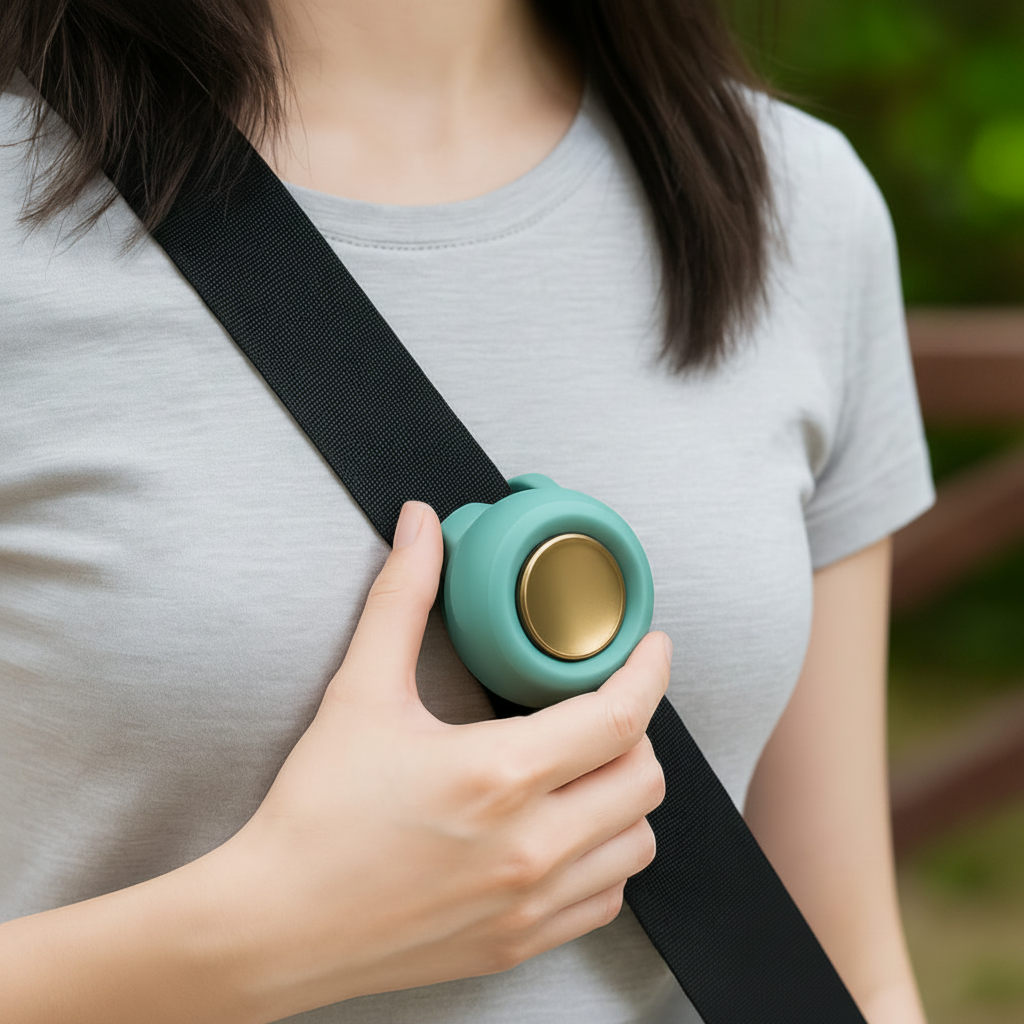 Portable handheld fan in gray and green with USB rechargeable battery and foldable design, perfect for travel and quiet operation. 3