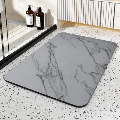 Quick Dry Bathroom Mat featuring a stylish Diatom Stone Marble Design and a Non-Slip Rubber Base for enhanced safety and comfort. 5