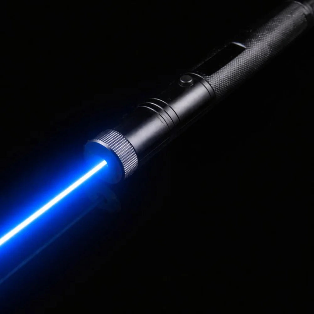 Rechargeable laser pointer featuring adjustable focus and a safety lock, designed for long-range use and USB rechargeable for convenience. 6