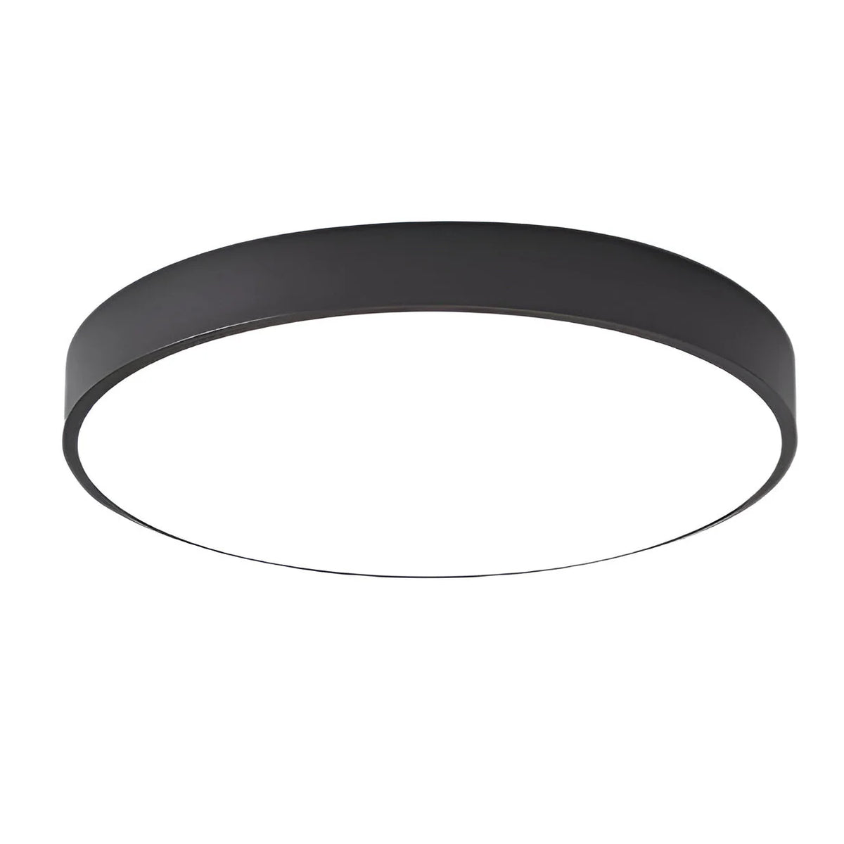 Round LED ceiling light featuring a sleek low-profile design and acrylic diffuser, ideal for modern home interiors as a stylish flush mount fixture. 0