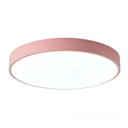 Round LED ceiling light featuring a sleek low-profile design and acrylic diffuser, ideal for modern home interiors as a stylish flush mount fixture. 5