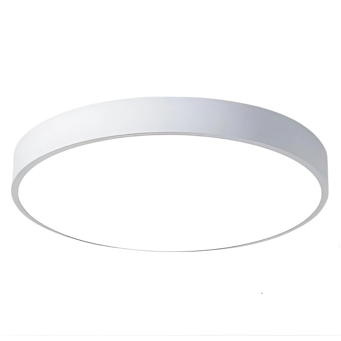 Round LED ceiling light featuring a sleek low-profile design and acrylic diffuser, ideal for modern home interiors as a stylish flush mount fixture. 6