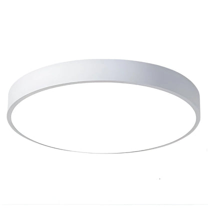 Round LED ceiling light featuring a sleek low-profile design and acrylic diffuser, ideal for modern home interiors as a stylish flush mount fixture. 6