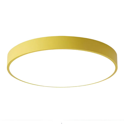 Round LED ceiling light featuring a sleek low-profile design and acrylic diffuser, ideal for modern home interiors as a stylish flush mount fixture. 7