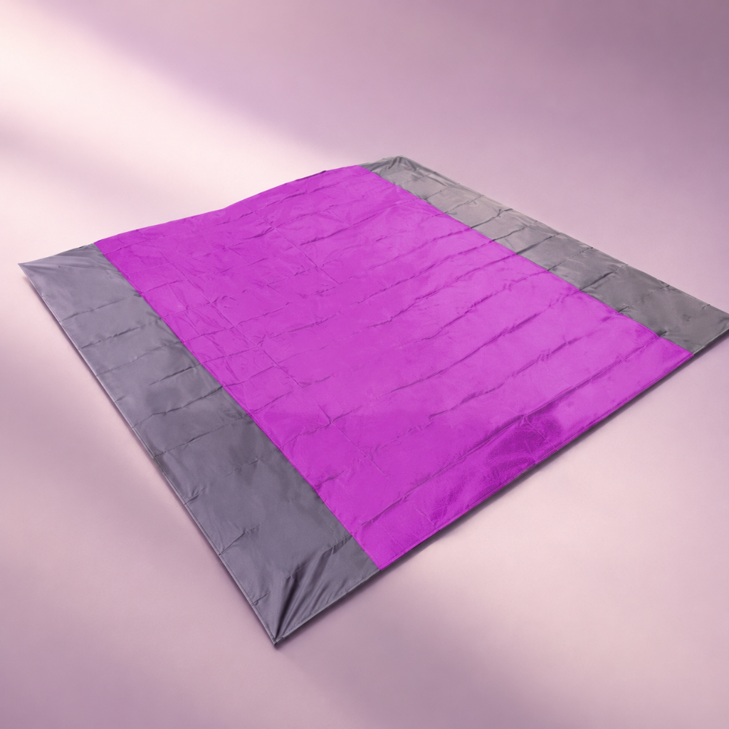 Sand-free beach mat made from moisture-resistant fabric, designed for outdoor use at the beach or picnics, available in multiple sizes, lightweight and easy 2